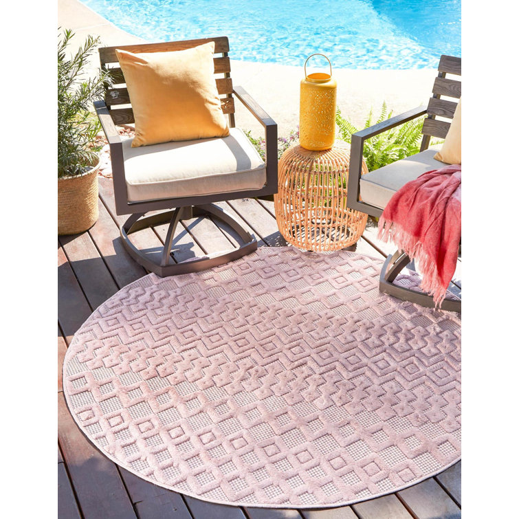 Langley Street Griffie Power Loom Pink Indoor/Outdoor Rug & Reviews Wayfair